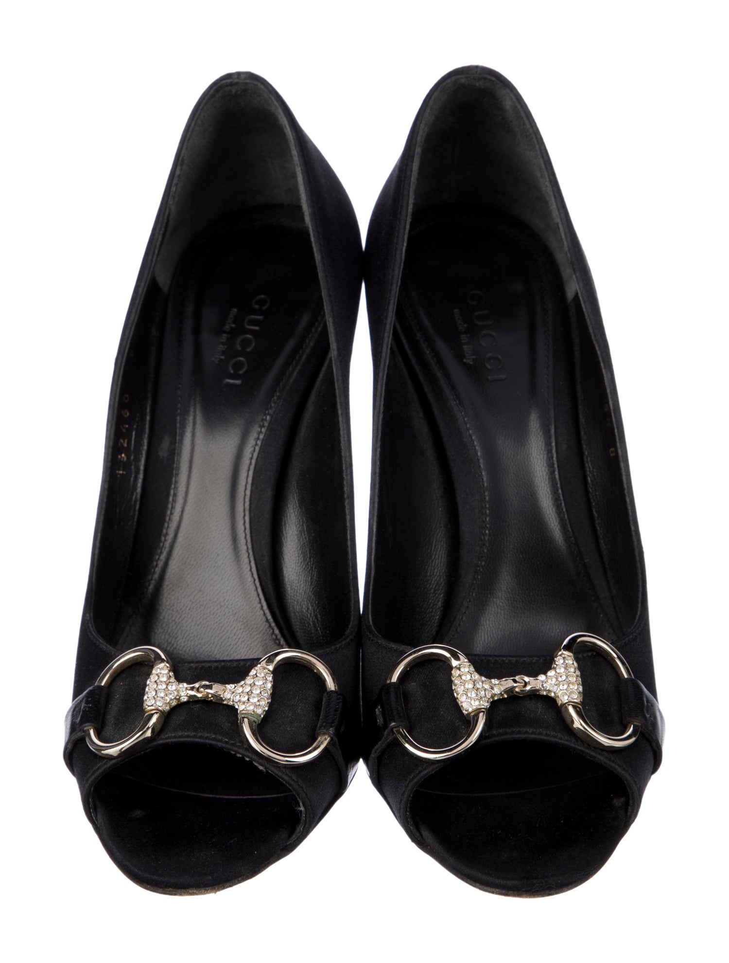 Gucci Horsebit Accent Satin Pumps